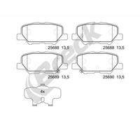 Set di pastiglie freno BRECK 25688 00 702 00, posteriore