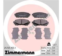 Pastiglie freno 25725.155.1 ZIMMERMANN per MAZDA 6 Familiare 6 Tre volumi