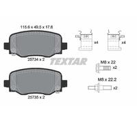 Set di pastiglie freno TEXTAR 2573401, posteriore