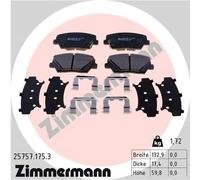 ZIMMERMANN Kit pastiglie freni 25757.175.3 anteriori freno a disco per Hyundai, Kia