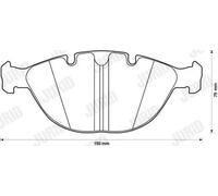 Jurid Kit pastiglie freni 571993J per BMW X5, freno a disco