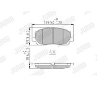 Jurid Kit pastiglie freni 572636J – Freno a disco per Lexus RX e Toyota