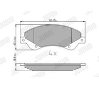 Jurid Kit pastiglie freni 573276J per Ford Transit e Transit Tourneo Autobus Frontale