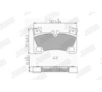 JURID Kit pastiglie freno 573339J posteriore per Audi, Porsche, VW