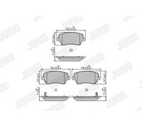 Jurid Kit pastiglie freni 573770J per NISSAN MICRA V, NOTE, MICRA IV
