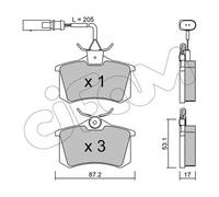 Pastiglie freno 822-100-3 CIFAM per VW FORD SEAT