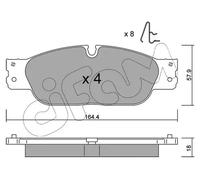 Pastiglie freno 822-1189-0 CIFAM per JAGUAR S-TYPE II XJ