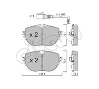 Pastiglie freno 822-1321-0 CIFAM per VW TRANSPORTER T6 Furgone MULTIVAN T6