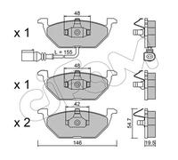 Pastiglie freno 822-211-2 CIFAM per VW SKODA AUDI SEAT