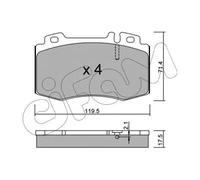 Pastiglie freno 822-563-0 CIFAM per MERCEDES-BENZ CLASSE S CLASSE M CLK SL SLK