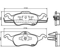 HELLA PAGID 8DB 355 008-621 Kit pastiglie freno,T1167,Spessore,19.3mm,Sistema frenante,Teves,Non predisposto per contatto segnalazione usura,per es. FORD