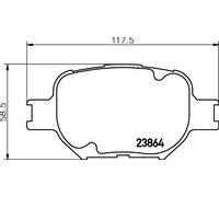 HELLA PAGID Kit pastiglie freno 8DB 355 010-201 – Spessore 17 mm, Akebono – per LEXUS/SCION/TOYOTA