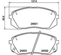 Pastiglie freno 8DB 355 012-961 HELLA per KIA HYUNDAI