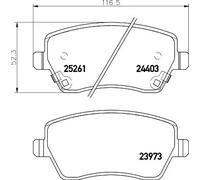 HELLA PAGID 8DB 355 015-981 Kit pastiglie freno,T2087,Spessore,17.3mm,Sistema frenante,Lucas,con segnalatore acustico usura,per es. NISSAN / RENAULT