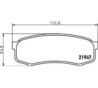 Pastiglie freno 8DB 355 016-831 HELLA per TOYOTA MITSUBISHI