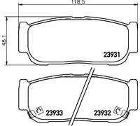 HELLA Kit pastiglie freni 8DB 355 020-221 - spessore 15 mm con segnalatore usura per KIA/SSANGYONG