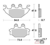 PASTIGLIE FRENO POSTERIORE YAMAHA YZF R / ABS (RE061/RE112) 125 08/13 SBS 810HF