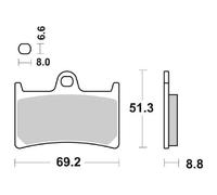 Pastiglie Anteriore Dual Sinter SBS 634DS 65663401 YAMAHA FZ6 N,NS,S2 600 07-09