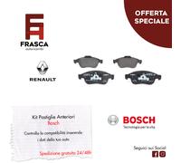 Pastiglie Freno Anteriori Bosch Renault Fluence L3 2.0 1.6 16V 1.5 dCi Z.E