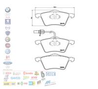 PASTIGLIE FRENO ANTERIORI per FORD GALAXY VW SHARAN SEAT ALHAMBRA 1.9 WVA23034