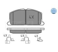 Pastiglie freno Assale anteriore 025 208 7015 MEYLE per TOYOTA COROLLA Liftback