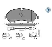 MEYLE Pastiglie freno anteriore 025 220 3417/PD Freno a disco per Ford