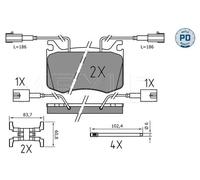 Meyle Kit pastiglie freni 025 220 9115/PD Anteriore per Alfa Romeo Giulia