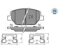 MEYLE 025 221 3819/PD Kit pastiglie freni