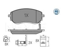 Pastiglie freno Assale anteriore 025 226 6021/PD MEYLE per MERCEDES-BENZ NISSAN