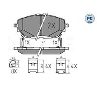 Pastiglie freno Assale anteriore 025 227 8218/PD MEYLE per TOYOTA C-HR C-HR VAN