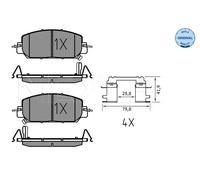 MEYLE 025 227 9717 Kit pastiglie freni