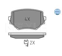 MEYLE 025 233 1414/W Pastiglie freno Anteriore per