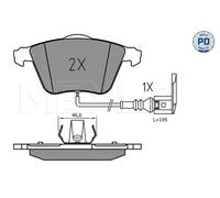 MEYLE Kit pastiglie freno, Freno a disco per AUDI VW 025 240 2120/PD