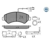 Pastiglie freno Assale anteriore 025 244 6619-1/PD MEYLE per FIAT PEUGEOT OPEL
