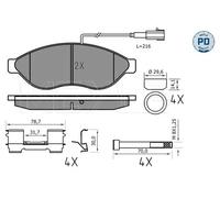 Kit Pastiglie Freno Freno A Disco Meyle 02524468192PD per Citroën Fiat Peugeot
