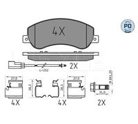 Pastiglie freno Assale anteriore 025 244 8419/PD MEYLE per FORD TRANSIT Autobus
