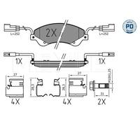 Meyle 0252448518/PD Kit pastiglie freno, Freno A Disco