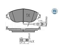 Pastiglie freno Assale anteriore 025 251 1720/PD MEYLE per VW SEAT SKODA