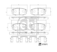 Pastiglie freno Assale anteriore 177071 FEBI BILSTEIN per HYUNDAI KIA