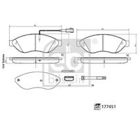 Pastiglie freno Assale anteriore 177451 FEBI BILSTEIN per FIAT PEUGEOT CITROËN