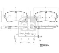 Pastiglie freno Assale anteriore 178214 FEBI BILSTEIN per LAND ROVER JAGUAR