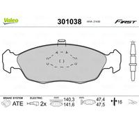 Valeo Kit pastiglie freni 301038 – Freno a disco anteriore – Set 4 per Citroën, Peugeot