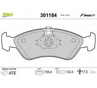 VALEO Kit pastiglie freni 301184 - Asse anteriore Set di 4 completo di accessori per Opel/Daewoo