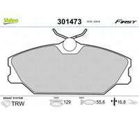 VALEO - Imbottiture per freni First - 301473 - Set di 4 imbottiture - Asse Anteriore - Completamente dotato di accessori montati.