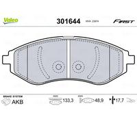 Valeo Kit pastiglie freni 301644 - Anteriore Set di 4 per Chevrolet Aveo/Kalos