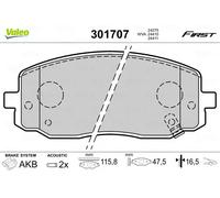 VALEO - Imbottiture per freni First - 301707 - Set di 4 imbottiture - Asse Anteriore - Completamente dotato di accessori montati.