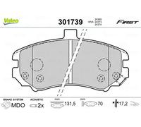 Valeo Kit pastiglie freni 301739 – Set di 4, asse anteriore, con accessori per HYUNDAI ELANTRA III