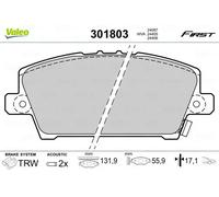 VALEO - Imbottiture per freni First - 301803 - Set di 4 imbottiture - Asse Anteriore - Completamente dotato di accessori montati.