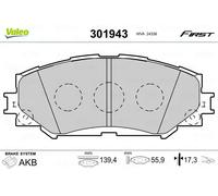 Pastiglie freno Assale anteriore 301943 VALEO per TOYOTA LEXUS SUBARU