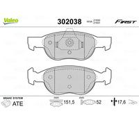 Valeo Imbottiture per freni First 302038 - Set 4 pezzi, asse anteriore, accessori inclusi